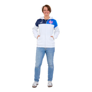 Trainingsjacke blau-weiß Frau